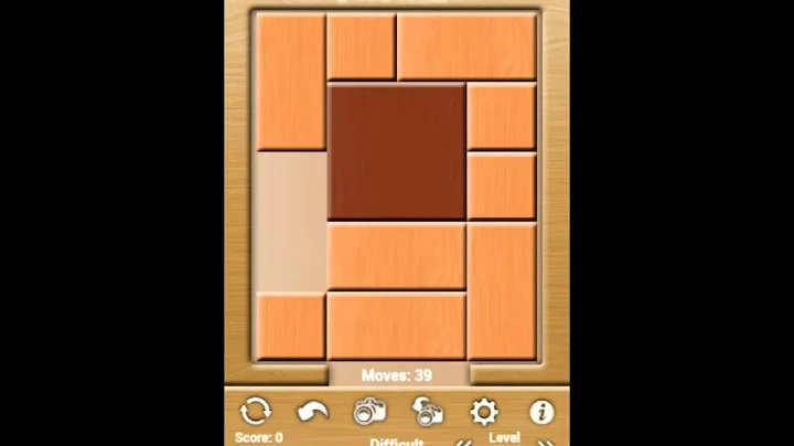 Klotski Difficult Level  25 of 68 Par solution