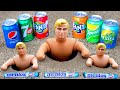 Coca Cola, Different Fanta, Slime toys, Pepsi,Stretch Armstrong vs Mentos in Big Underground #80