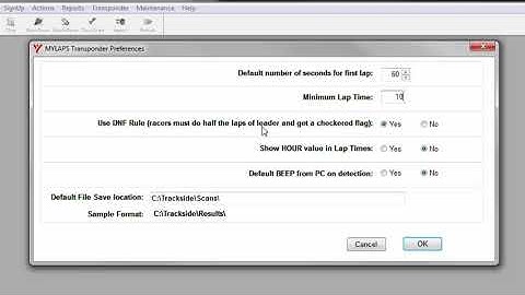 Intro to MylapsTrackside - Transponder Preferences - Video 4 of 5