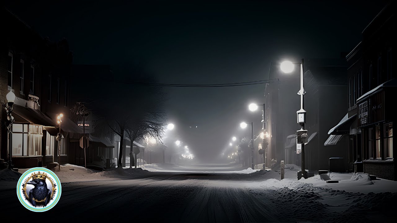 Small Town Ambience, Snow Storm Sounds For Sleeping 10 Hours, Snow Falling Background ASMR.
