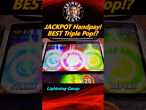 💰 JACKPOT HANDPAY! 💰 Triple Pop! Is Lightning Gong's Triple Feature the Best? #shortfeed #shorts