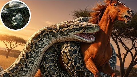 Horse Nearly Eaten by Giant Python | Shocking Rescue Story! Giant python attack story!