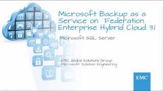 Backup for SQL Server on EMC FEHC 3.1