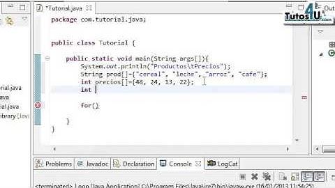 Crear una Tabla con Arrays. Tutorial 27. Curso de Programación Java en Español.