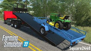 BROKEN Lawn Care Trailer & Rotator Work! (NEW Wrecker) | Xbox | FS22 Heavy Rescue @Square2448