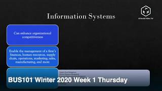 BUS101 Winter 2020 Week 1 Thursday Lecture