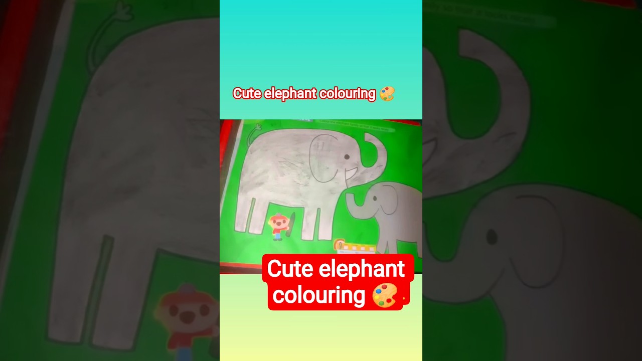 Cute Elephant Drawing & Colouring 🎨 | Kids Learning Colours | Fun Art with Arshifa