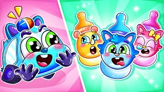 Colorful Milk Bottle Feeding For Baby🌈🍼Taking Care Of Baby🚓🚌🚗🚑+More Nursery Rhymes by AnimalCars