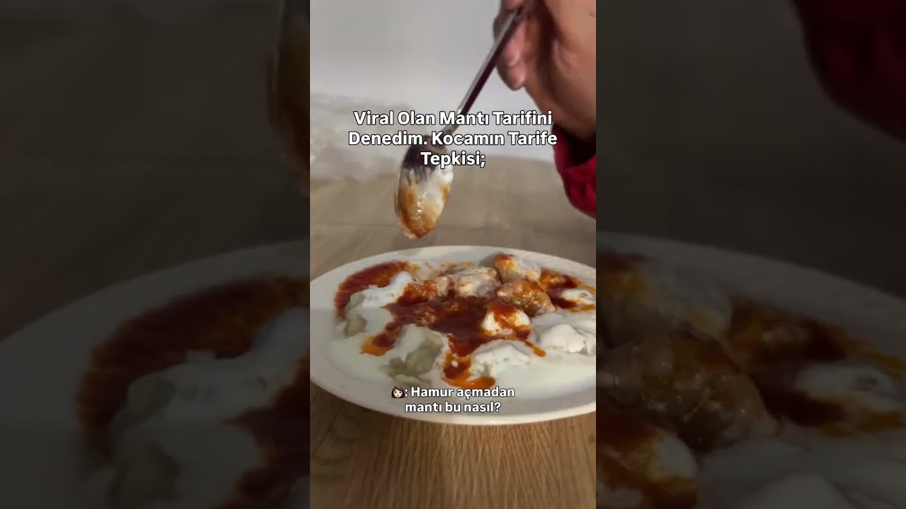 Viral olan pratik mantıyı denedim😋#karıkoca #kocam #manti #yemektarifleri