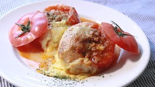 トマトカップでミートソースグラタン | Meat sauce gratin in tomato cup | kurashiru [クラシル]