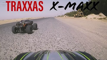 TRAXXAS X-MAXX ON ROAD AND OFF ROAD FIRST PERSON POV TWO X-MAXX SPEED RACE AND WHEELIES AND CRASHES