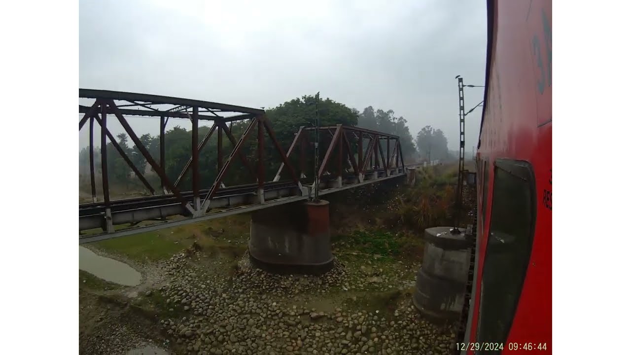 Train Journey to Haridwar | Rainy Winter Views | Slow Ride with Passing Train December 2024 