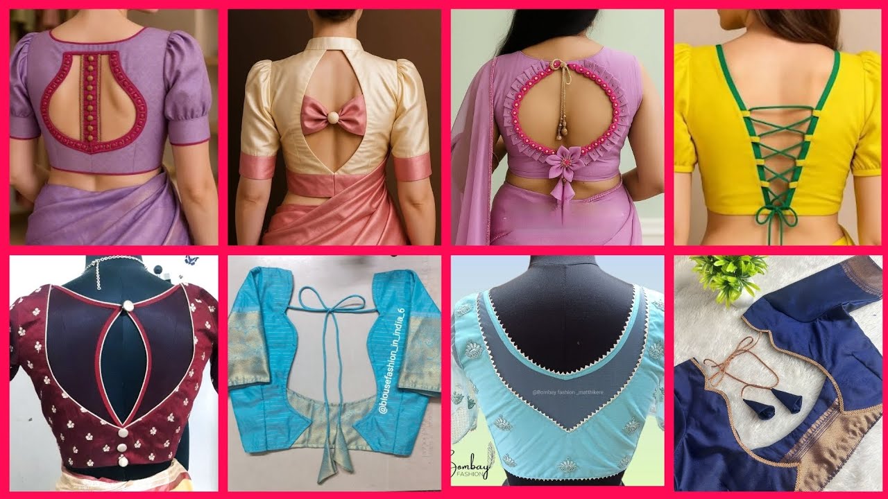 New stylish blouse back neck design images//trendy blouse neck design ideas 