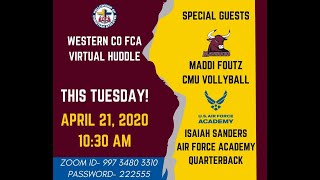 FCA Virtual Athlete Huddle w/ special college athlete guests!