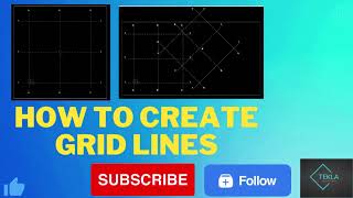 Tekla grid lines | Slope Grid | Add Manually grid line | Tekla