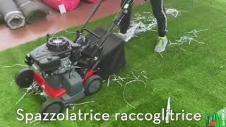 Spazzolatura Con Spazzolatrice Raccoglitrice A Scoppio