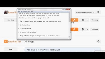 How To Add Menu Bars To Blogger