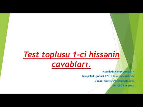 DİM coğrafiya test toplusunun cavabları. (I hissə).Kənan Həsənov