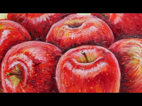 油絵】りんご - YouTube