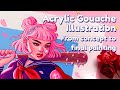 Acrylic Gouache Illustration | My whole process from concept to finished piece