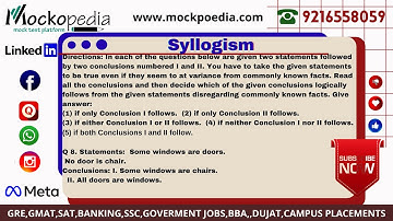 Q8- Statements: All forests are figures.  Some figures are houses. Conclusions: I. Some houses.....