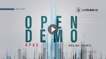 cmBuilder Open Demo APAC - Recording