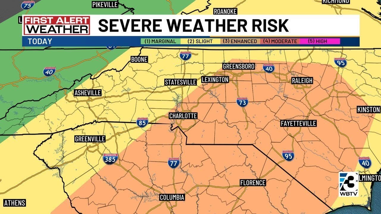 Enhanced risk for severe weather in Carolinas Friday afternoon: What to ...