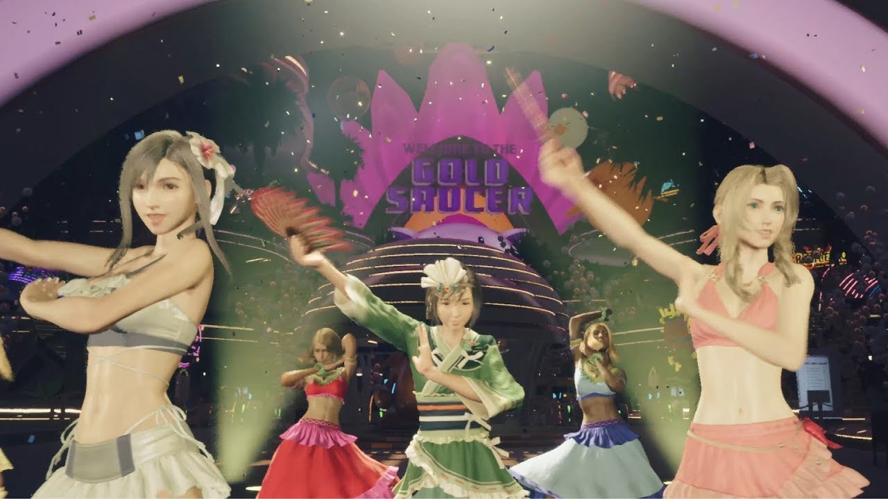 Cloud and His Friends Arrive at Gold Saucer Scene and dance scene - Final Fantasy 7 Rebirth