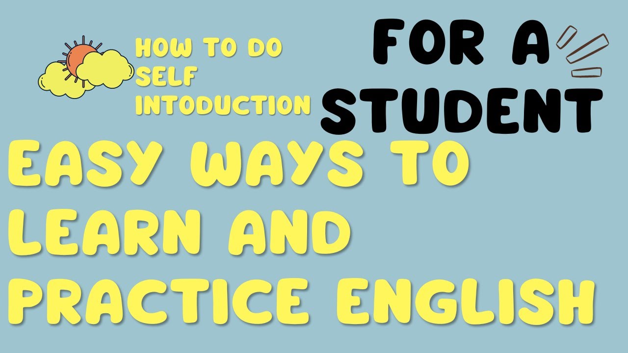 Self Introduction of a student - YouTube