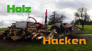 Holzhacken | Case Magnum 380 CVX | Eschlböck Biber 92 | Tschopp Holzschnitzel