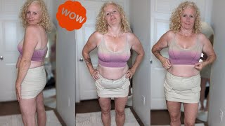 4K Mini Skirt Try On | Over 50