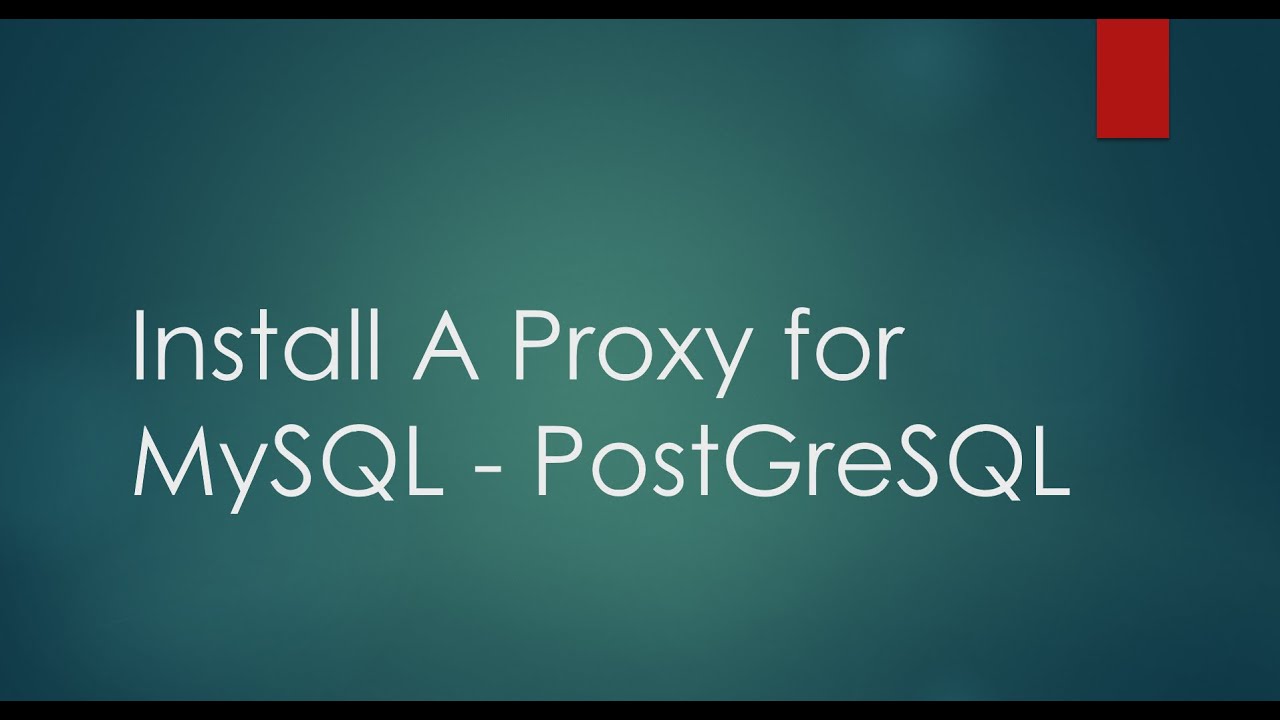 Protect Your databases with the SQL proxy - YouTube