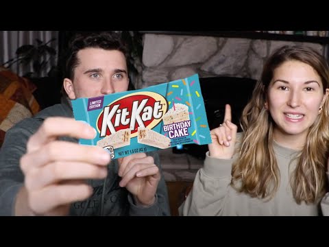 Trying Kit Kat Birthday Cake for the First Time!