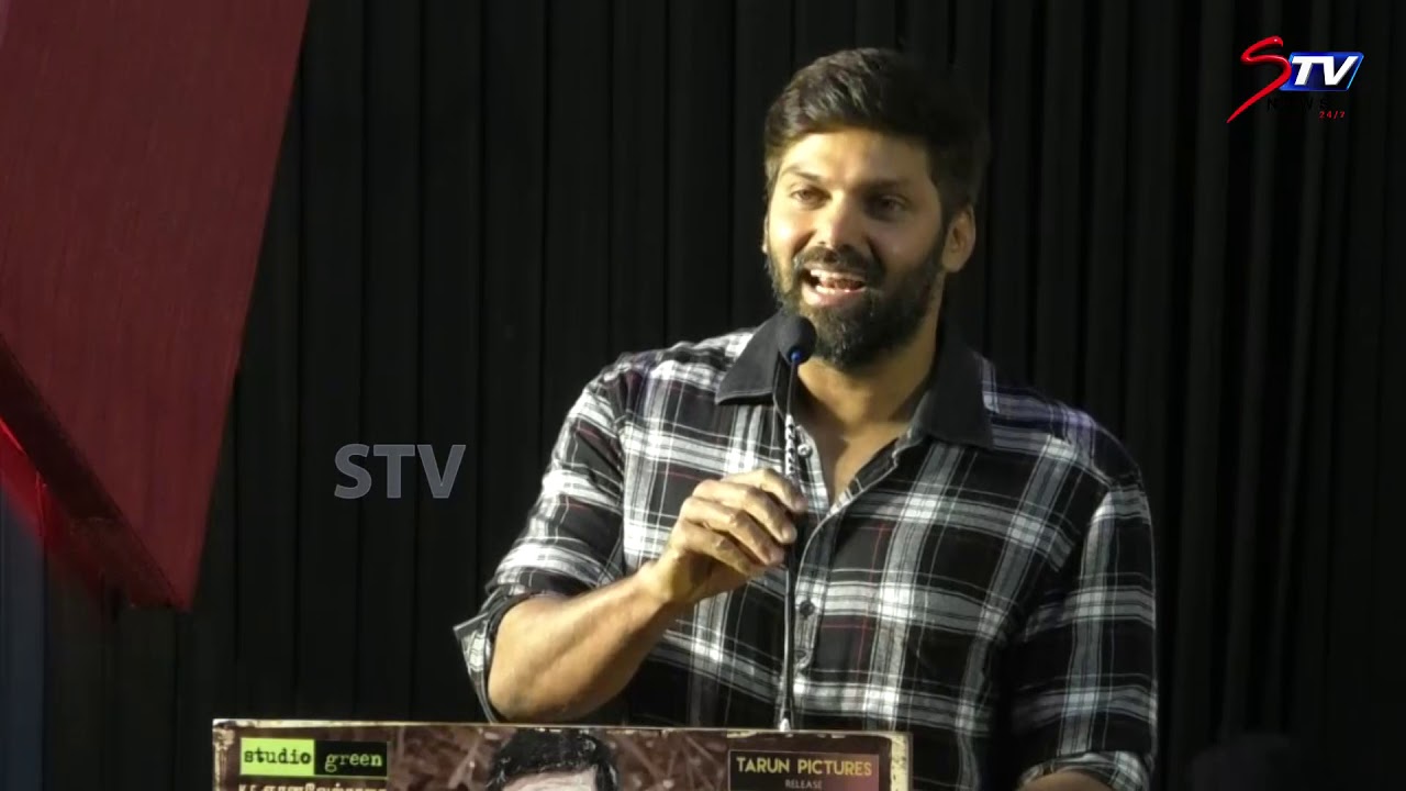 Arya Speech  at Magamuni Press Meet | Santhakumar | Mahima Nambiar, Indhuja | S S Thaman ||STV