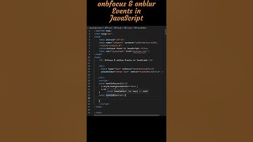 onfocus and onblur events in Javascript