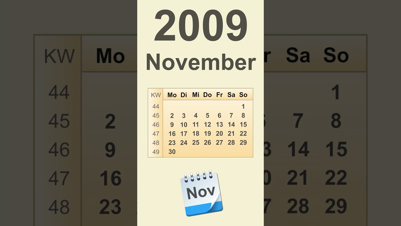 Kalender November 2009