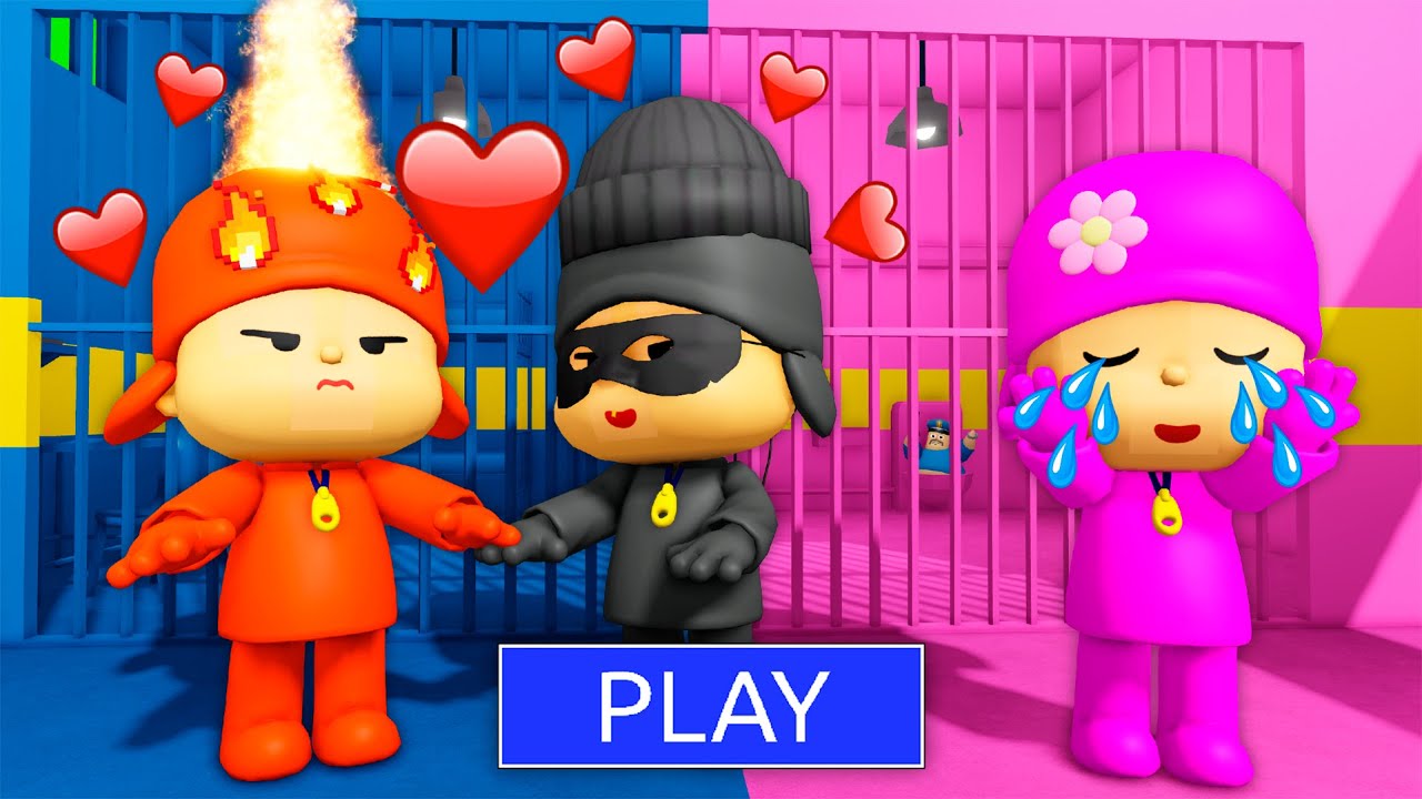 SECRET UPDATE | FIRE POCOYO FALL IN LOVE WITH THIEF POCOYO? BARRY'S PRISON RUN! #roblox #obby