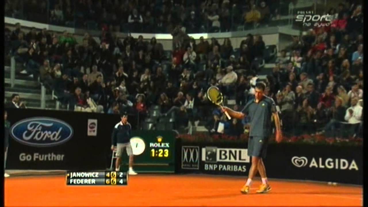 Jerzy Janowicz - Roger Federer akcja turnieju w Rzymie