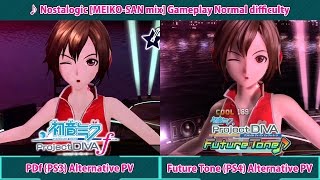 Nostalogic Meiko-San Mix Pdf Ps3 Pd Future Tone Ps4 Gameplay Normal Difficulty Comparison