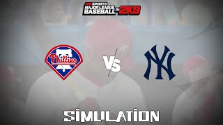 Major League Baseball 2K9 (2009) - Philadelphia Phillies vs New York Yankees [Gameplay Simulation]