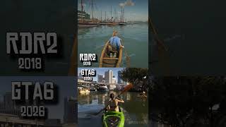 GTA6 VS RDR2 - Water Physics Comparison #shorts #gta6 #rdr2  #reddeadredemption2  #grandtheftauto6