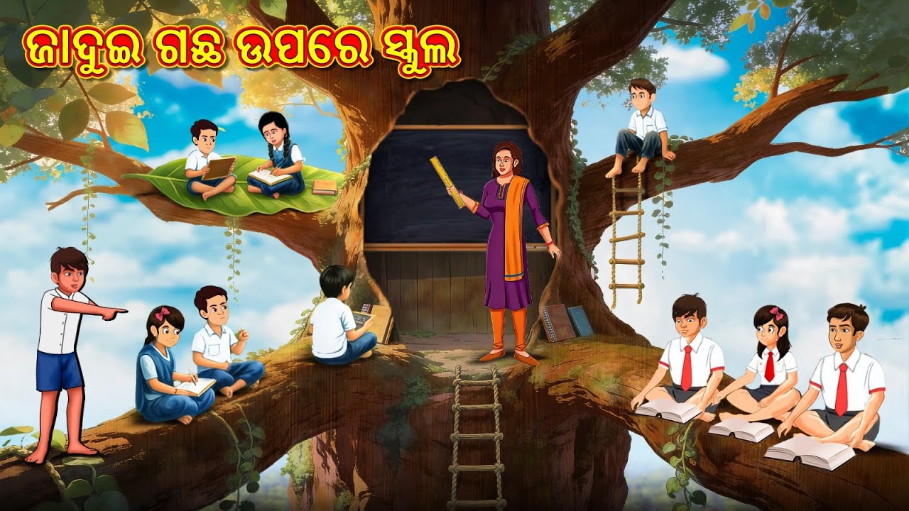 ଜାଦୁଇ ଗଛ ଉପରେ ସ୍କୁଲ | Odia Stories | ଓଡିଆ କାହାଣୀ | Gapa Odia Stories | Stories in Odia