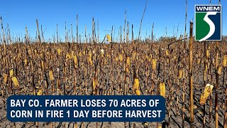 Bay Co. farmer loses 70 acres of corn in fire 1 day before harvest