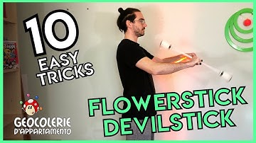 10 Easy Flower/Devil Stick Tricks (beginner tutorial)