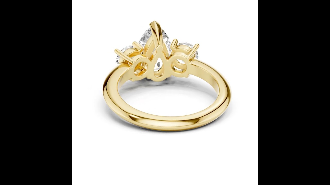Pear Cut Triple Stone Ring