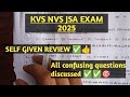 KVS NVS 2025 JSA PRT EXAM SELF REVIEW ✅👍