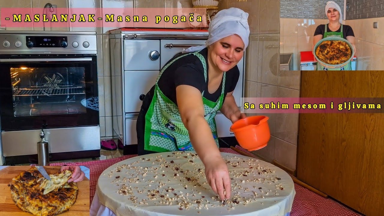 MASLANJAK-Masna POGAČA❤️sa šampinjonima i suhim mesom❤️