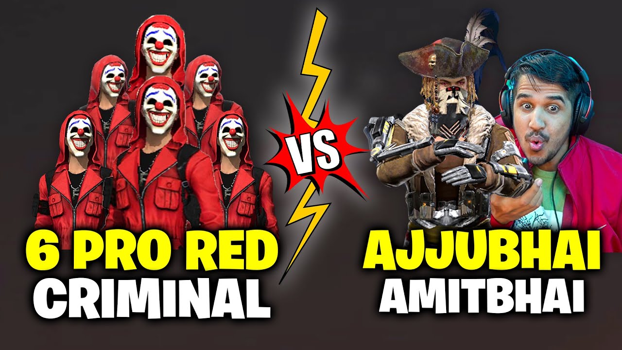 Ajjubhai and Amitbhai Vs 6 Red Criminal Best Clash Squad Gameplay Part 3   Garena Free Fire