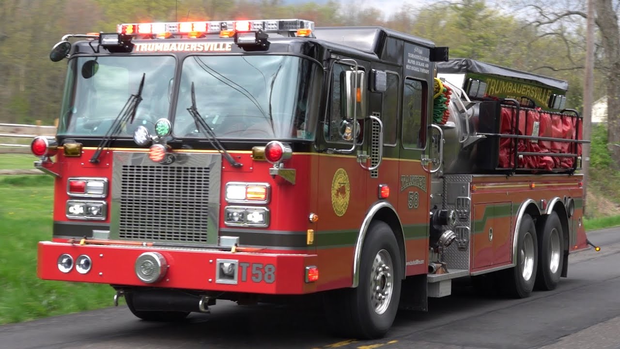 Trumbauersville Fire Company Tanker 58 Responding YouTube