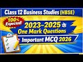 HBSE Class 12 Business Studies One Mark Question| Class 12 business studies important question 2026